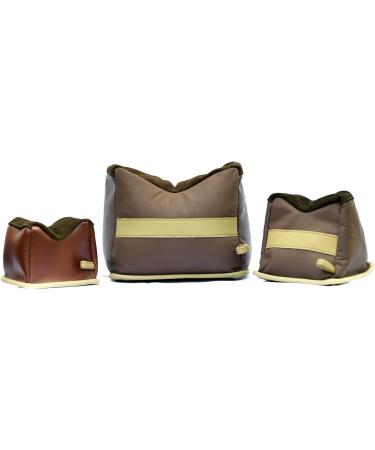 BenchMaster All Leather Rifle Bench Bag Rest | Shooting Sand Bag for Gun Sighting - Weather Resistant | Hand Double Stitched | Multiple Sizes Available - Small Filled - Buy Online on SooperMarket.com