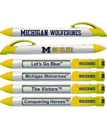 Greeting Pen College Pens- Michigan Wolverines Braggin' Rights Rotating Message 6 Pen Set 20510