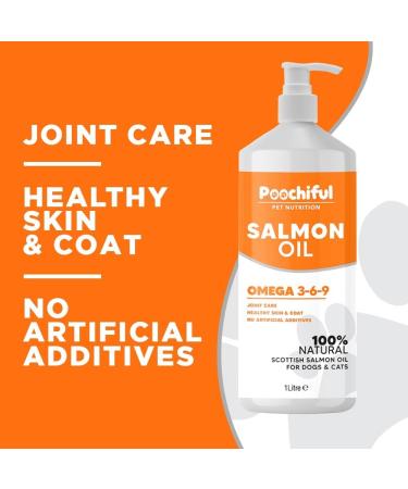Poochiful 1 Litre Salmon Oil for Dogs. Fish Oil for Dogs Cats Horses Ferret & Pets. Purest Omega 3 6 9 Salmon Oil Cats. Food Supplements for Itchy Skin & Coat. Dog Vitamins and Supplements 1000 ml - Buy Online on SooperMarket.com