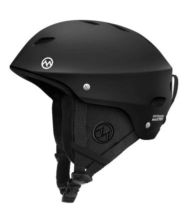 OutdoorMaster Kelvin Ski Helmet - Snowboard Helmet for Men, Women & Youth Black Large
