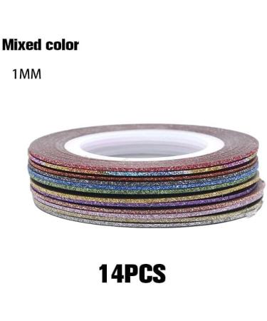 Dajidafu 14piece Easy To Nail Art Striping Tape Set Fashionable And Unique For Stunning Nails Paper Wide Application Multicolored Random Color 1MM - Buy Online on SooperMarket.com