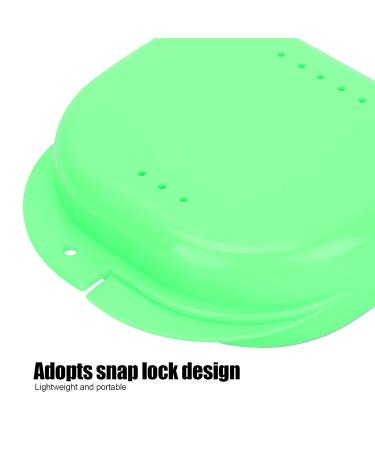 Denture Bathing Box with Ventilation Holes - Green Denture Holder Case for Orthodontic Retainers & Artificial Teeth | International Shipping - Buy Online on SooperMarket.com