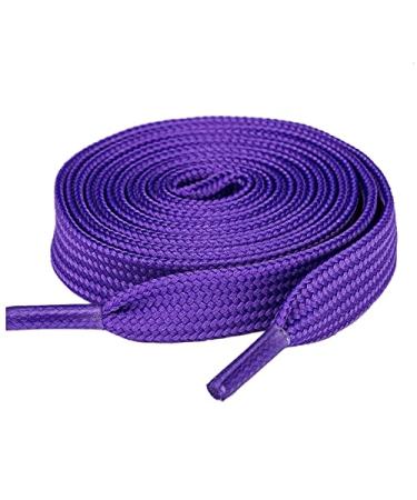 Olukssck 2/5" Flat Shoe Laces for Sneakers 20 Colors Shoelaces in 28" - 72" 54inch (137cm) Dark Purple(1 Pair)