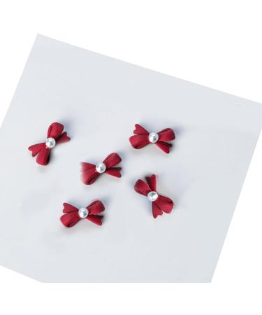 5Pcs Metal Nail Art Studs 3D Nail Art Metal Nail Art Jewelry Decorations Pearls Bows Nail Decoration Accessories Nail Rivets Gems Coffee color - Buy Online on SooperMarket.com