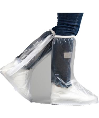 Waterproof Non-Slip Boot Cover | Foldable Portable PVC Overshoes for Men & Women | Ideal for Cycling, Camping, Fishing | Clear, Large Size - Buy Online on SooperMarket.com