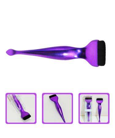 NOLITOY Makeup Foundation & Concealer Brush Set | Flat Top & Eye Shadow Brushes with Spoon for Liquid Blending - Purple - Buy Online on SooperMarket.com