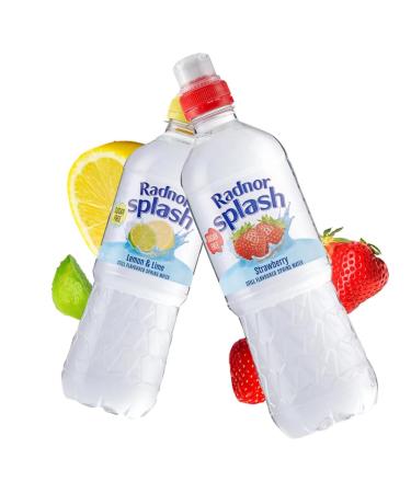 Radnor Splash Lemon & Lime Still Flavoured Spring Water - 12x500ml & Radnor Splash Strawberry Still Flavoured Spring Water - 12x500ml | Mix Case (Pack of 24)