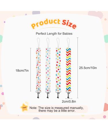 Symbolife Colorful Star Pacifier Clip Holder Leash - Unisex Baby Shower & Birthday Gift - Buy Online on SooperMarket.com