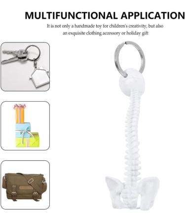 Spine Keychain - White Spine Skeleton Model Keyring | Unique Decor & Miniature Spine Gift - Buy Online on SooperMarket.com