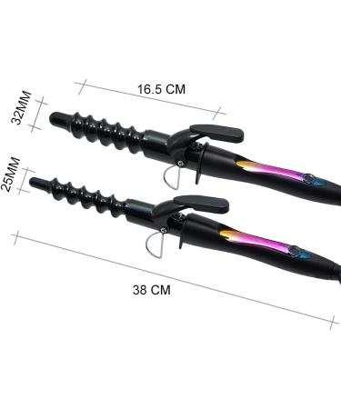 Professional Spiral Curling Wand 32mm Hair Curler Ceramic Curling Iron LCD Temp Display Curling Wand for Short and Long Hair Hair Crimper for Big Wave Bouncy Curls - Buy Online on SooperMarket.com