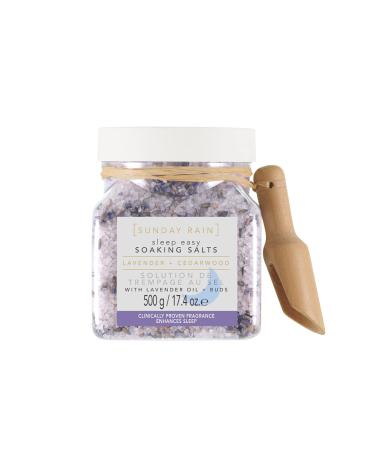 Sunday Rain Sleep Easy Luxury Relaxing Soothing Bath Soaking Salts Vegan and Cruelty-Free Lavender and Cedarwood 500g Lavender & Cedarwood