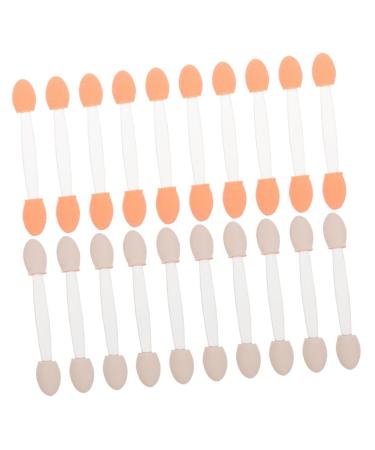 Mikinona 50pcs Two-color Eyeshadow Brush Eye Makeup Brush Drawstring Cosmetic Bag Concealer Latex Head White