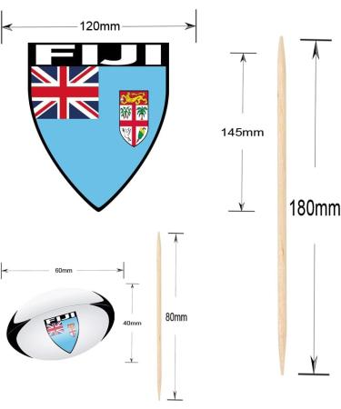 Fiji Flag Rugby Ball Food & Cupcake Picks Toppers Party Decorations (14 Pack) - Buy Online on SooperMarket.com