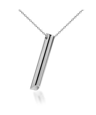 Breathing Necklace for Women Anxiety Relief Necklace Stainless Steel Mindful Breathe Necklace Breathe Easy Necklace for Meditation Silent Axiety Whistle Necklace for Calming Down Silver