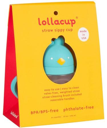 Made in USA Lollaland Weighted Straw Sippy Cup - Infant & Toddler Transition Cup | Shark Tank Product | Lollacup (Turquoise) with Straw Replacement Pack - Buy Online on SooperMarket.com