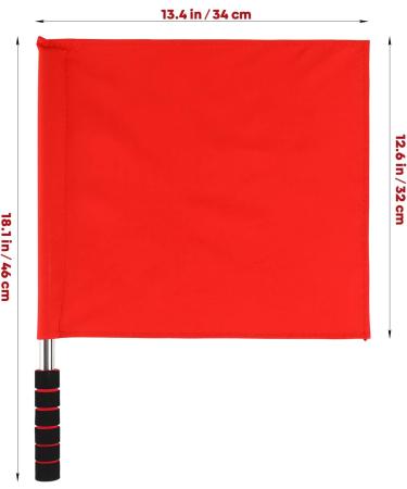 GANAZONO 2Pcs Stainless Steel Referee Flag Set - Red Flag with Sponge Handle for Soccer, Volleyball, Football, Track - Official Linesman Performance Flag - Buy Online on SooperMarket.com