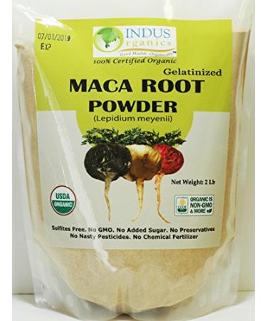 Indus Organics Maca Powder (Mixed), 2 Lb Bag, Gelatanized, Pre-Washed, Premium Quality, Non-gmo, Freshly Packed