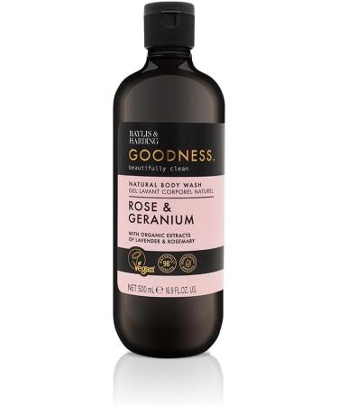Baylis & Harding Goodness Rose & Geranium Natural Body Wash 500 ml (Pack of 3) - Vegan Friendly 0.33 ml (Pack of 3) Rose & Gernium Body Wash - Buy Online on SooperMarket.com