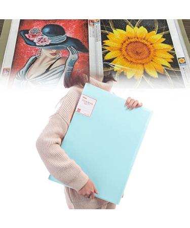A3 30 Pags Diamond Painting Storage Book,Clear Pockets Art Plastic Sleeves Protectors,Large Portfolio Folder,Artwork Report Sheet Letter Storage, Binder for Artist,Photo Album Refill Pag Green