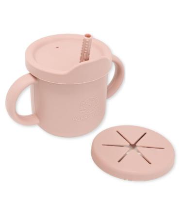 Bubba Bear Baby Cup with Straw | Weighted Sippy Cups for Babies from 6 Months | Non Spill Straws Bottle for Toddlers | Easy Toddler Drinking Water Bottles with Lid for Kids Weaning & Transition Dusty Pink