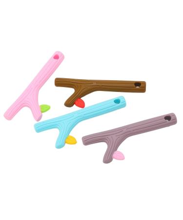 Silicone Baby Bite Ring Toys - Food-Grade Chewy Teething Straws for Toddlers | 4 Flexible Pieces for Massage & Comfort - Buy Online on SooperMarket.com