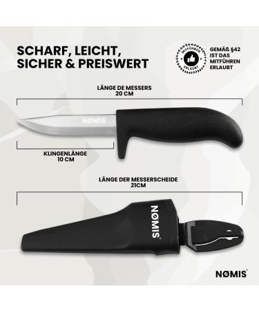N mis Fishing Knife - 10 cm Stainless Steel Blade | Multi-Use Garden & Carving Knife | Durable Outdoor Knife with Quiver | Affordable & Sharp - Buy Online on SooperMarket.com