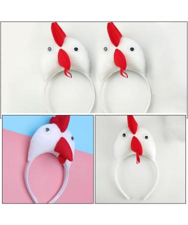 WRITWAA 1Pc Chicken Hair Hoop Easter Headbands Cartoon Rooster Hair Bands for Halloween Decorations Animals Ears Headdress Cute Headbands for Cosplay Party White - Buy Online on SooperMarket.com