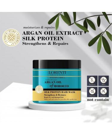 Lorenti Deep Conditioning Hair Mask 500 ml | For Dry Damaged Dense & Frizzed Hair | Contains Vitamin B7 & Proteins to Balance & Moisturize Hair | 16.9 Fl Oz (Argan Oil) - Buy Online on SooperMarket.com