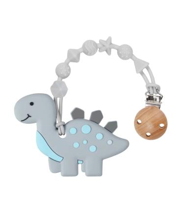 PandaEar Baby Dinosaur Training Massaging Toy Teether | Soothes Gums Promotes Healthy Oral Development | Food Grade Soft Safe BPA-Free Silicone Natural Organic | Babies Toddlers Infants