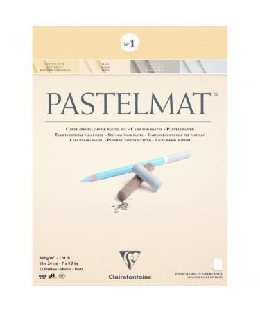 Clairefontaine EXA-96016 96016C Pastelmat  glued pad  18x24cm  18 x 24 cm  Assorted Colours 18 x 24 cm Card Pad No 1