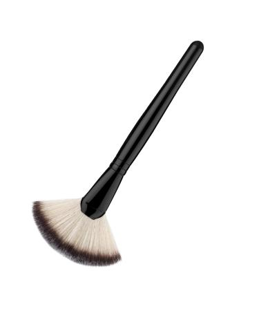Single Large Facial Fan Brushes Highlighting Make Up Brush Soft Dense Fan-shaped Makeup Brushes Professional Brush for Women Girls Beauty Supplies