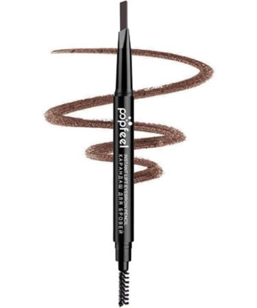 Dual Sided 2 in 1 Sweatproof Long Lasting Fine Tip Retractable Brow Pencil Medium Coffee with Waterproof Design Portable Ergonomic Design Includes Eyebrow Brush - Buy Online on SooperMarket.com