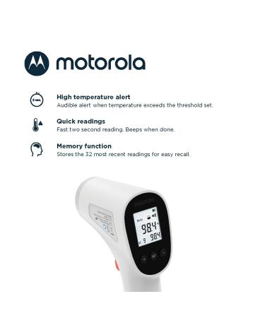 Motorola TE-94 Infrared Touchless Forehead Thermometer - Backlit Memory High Temp Alert for Adults & Kids - International Shipping Available - Buy Online on SooperMarket.com