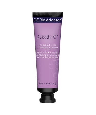 DERMAdoctor Kakadu C Dermatologist Formulated 1% Retinol Cream + Vitamin C E Ferulic Complex Anti Aging Face Cream to Brighten Smooth and Firm. Hyperpigmentation Treatment for Face - 1.01 fl oz Kakadu C Retinol