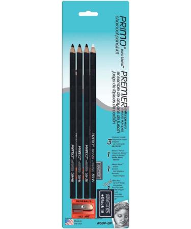General Pencil 59P-BP Primo Euro Blend Charcoal Pencils Multicolor