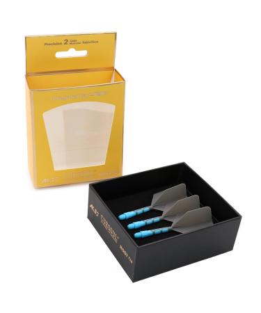 CUESOUL ROST T19 Integrated Dart Shaft and Flights Big Wing Shape Grey 28mm-Say Goodbye to Falling Dart Flight with Blue Shaft