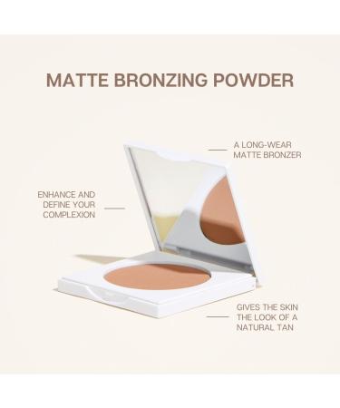 Nuda Matte Bronzer Powder - Long-Wear Vegan Contouring Makeup for Natural Tan | Ideal for Fair-Medium Skin Tone | Cruelty-Free Bronzing Powder - Buy Online on SooperMarket.com