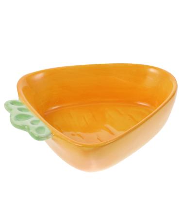 ULTECHNOVO Pet Ceramic Food Bowls for Small Animal Carrot Food Bowl Hamster Food Water Feeding Ceramic Bowl Bowl