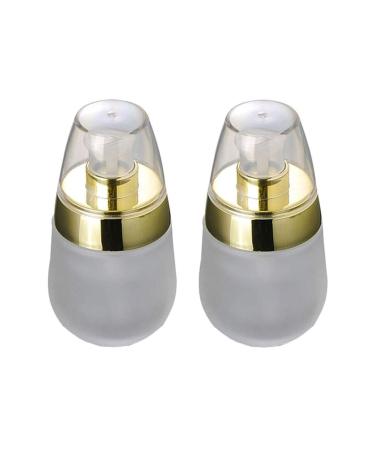 Empty Refillable Glass Containers Makeup Cosmetic Face Cream Lotion Pump Bottles Jars Pots 30ml 2pcs
