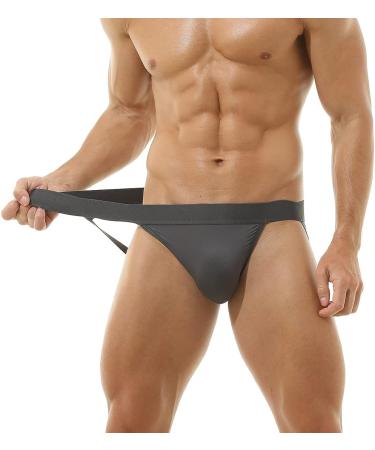 Broddle Men's Charcoal Grey Stretchy Nylon Jockstrap - Medium Size - Buy Online on SooperMarket.com