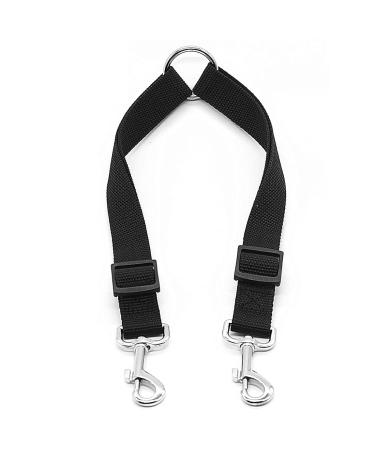 Leeq Doppelleine for 2 dogs - adjustable double pet trainer leash no tangle double dog double leash go coach leash for two dogs (black)