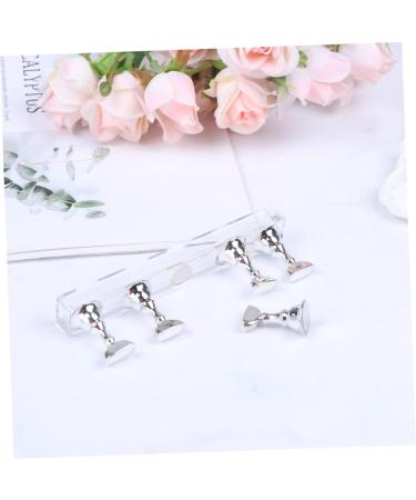 Healeved 2 Sets Nail Art Accessories Crystals for Nails Nail Polish Tips Stand Tool Stand Nail Practice Stand Nail Tips Holder Fake Nail Holder Nail Art Tip Display Base Frame Magnet 2.5*1cm Silver - Buy Online on SooperMarket.com