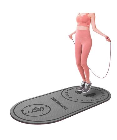 OVERMAL Rope Skipping Floor Mat Yoga Mat, Indoor Jump Rope Mat, Shock Absorption Mute Dancing Yoga Pad Eco Friendly Exercise & Fitness Mat, Absorb Impact on Joints,Knees and Back Gray