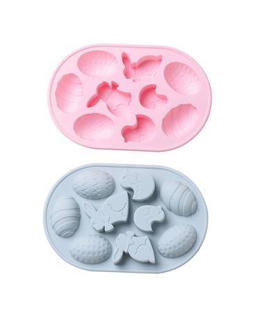 Alipis 2pcs Silicone Cake Mold Easter Egg Silicone Mold Mini Cake Mold Bunny Rabbit Decor Easter Rabbit Homemade Soap 3D Chocolate Animal Molds for Resin Silica Gel Pudding Accessories