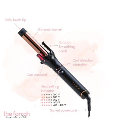 Farrah Automatic Hair Curling Iron Wand 1 Inch - Professional Curling Tool for Effortless Waves | International Shipping Available - Buy Online on SooperMarket.com