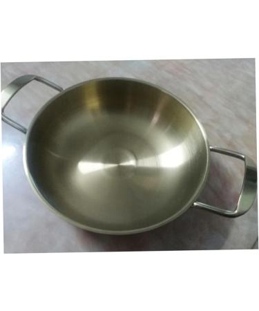 Alipis 2pcs Skillet Pan Woks and Stir Fry Pans Stainless Stock Pot for Soup Stainless Steel Dinner Plates Chinese Wok Nonstick Stovetop Wok Korean Noodle Ramen Pot Non- Italy Non Stick Size 1x2pcs Goldenx2pcs - Buy Online on SooperMarket.com