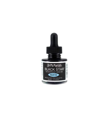 Dr. Ph. Martin's Star India Ink Bottle, 1.0 oz, Matte Black