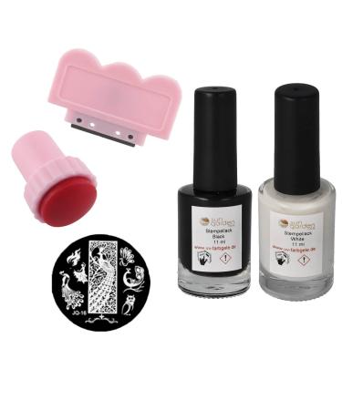 Stamp set 2x stamp varnish stamp - scraper - stamp stencil - stamping kit