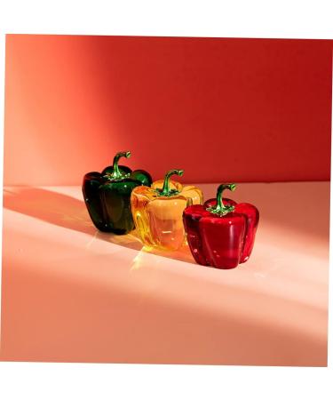 Alipis Office Decor Decorations for Home Crystal Figurines Living Room Chili Vegetable Household Fake Fruit Green 6.3x4.5cm - Buy Online on SooperMarket.com