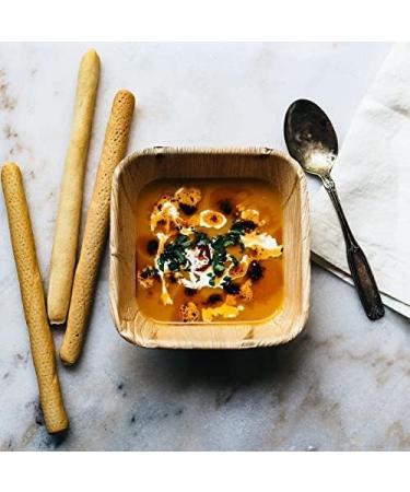 Brheez Palm Leaf Bowls 25 Pack - 5.5 Inch | Disposable Biodegradable & Eco-Friendly Soup Bowls | Compostable Bamboo Alternative - Buy Online on SooperMarket.com
